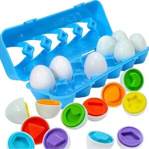 Match the Shape Colorful Shape Sorting Eggs Toy Set